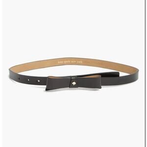 Kate Spade New York Black bow belt with spade